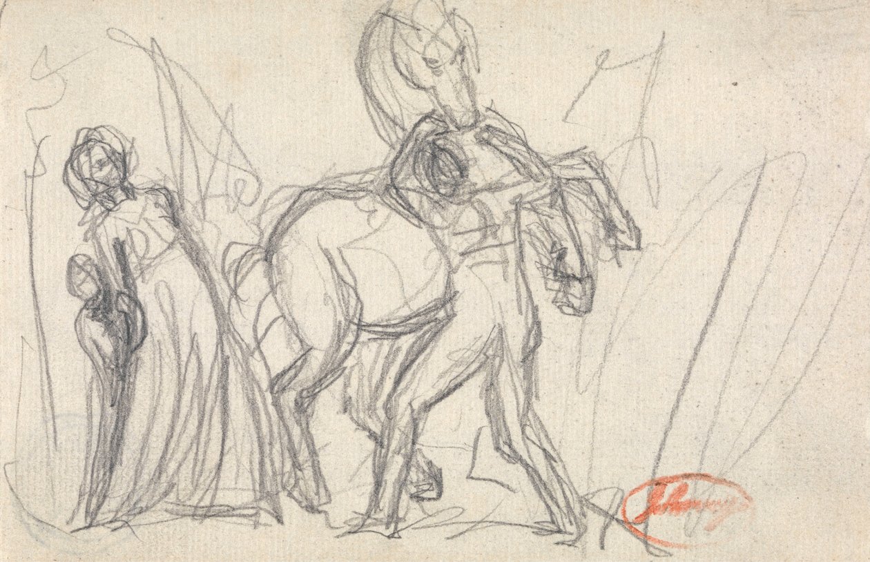 Tanımlanamayan Özne - Kadın, Çocuk, Erkek ve At by George Romney
