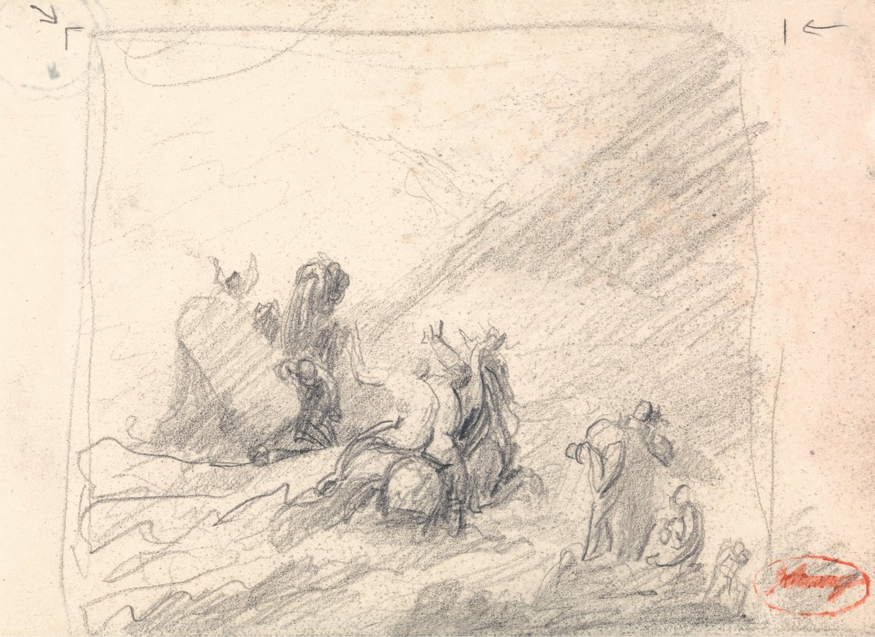 Wolgemuth Ümit Burnu açıklarında batan gemiyi kurtarıyor by George Romney
