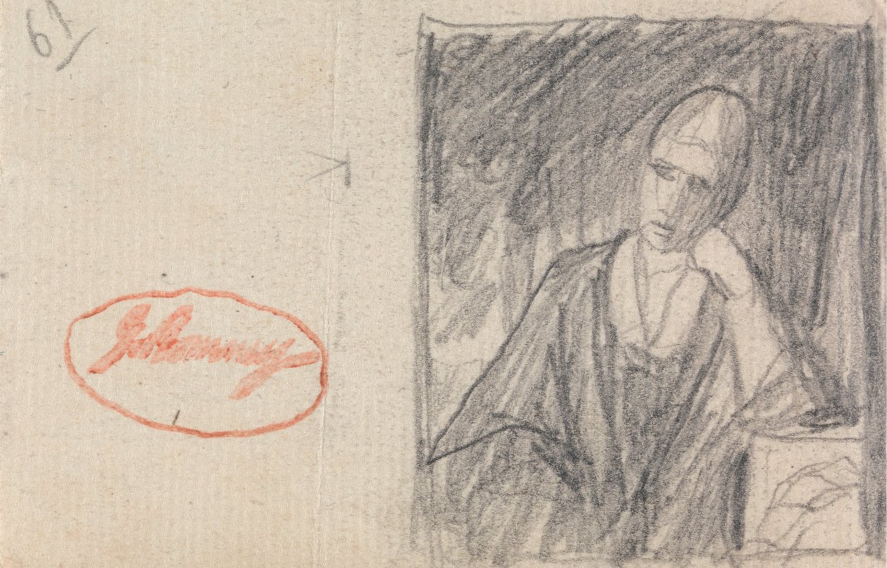 Bükülmüş bir kol üzerinde başını dinleyen kadın by George Romney