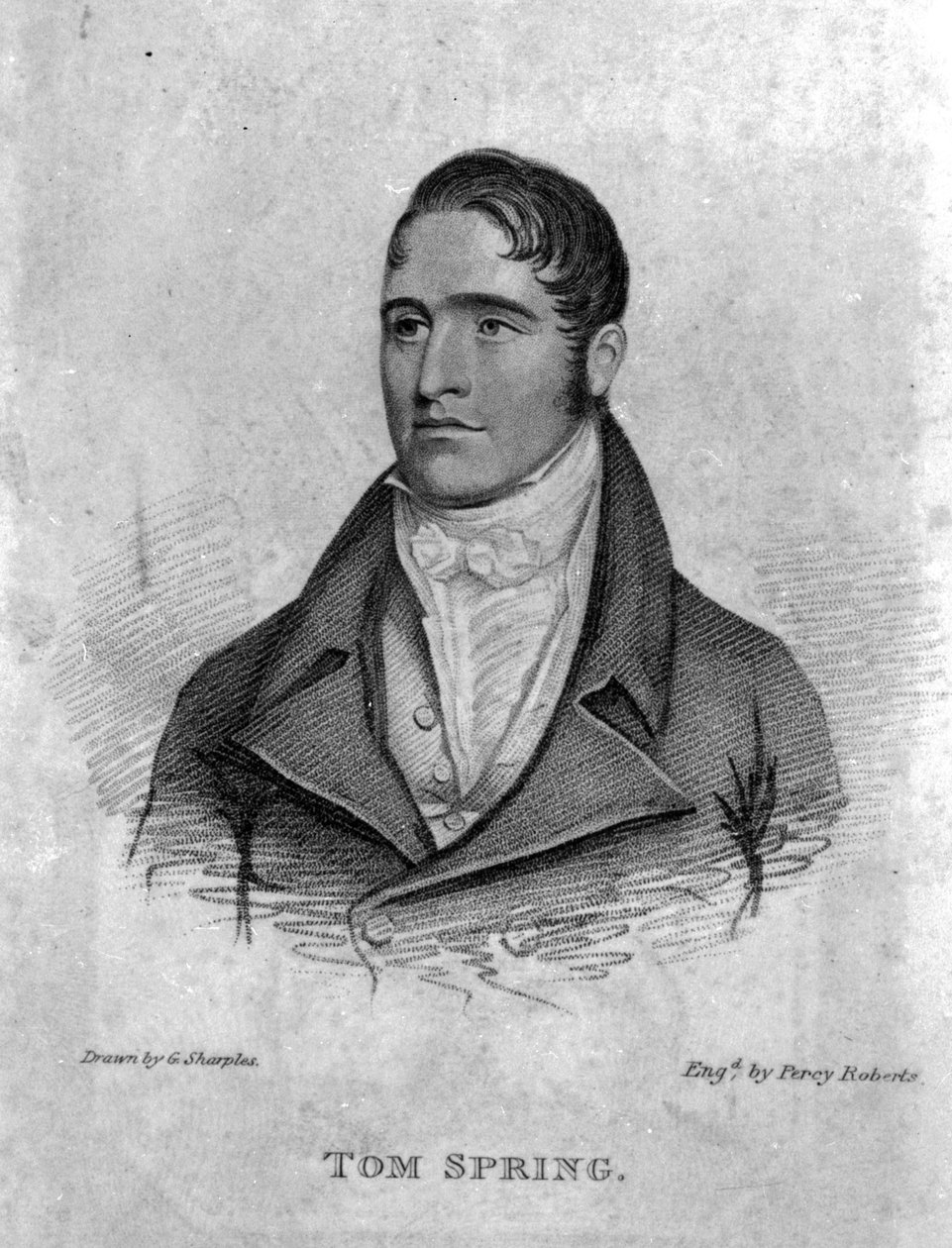 Tom Spring, engraved by Percy Roberts  by George Sharples