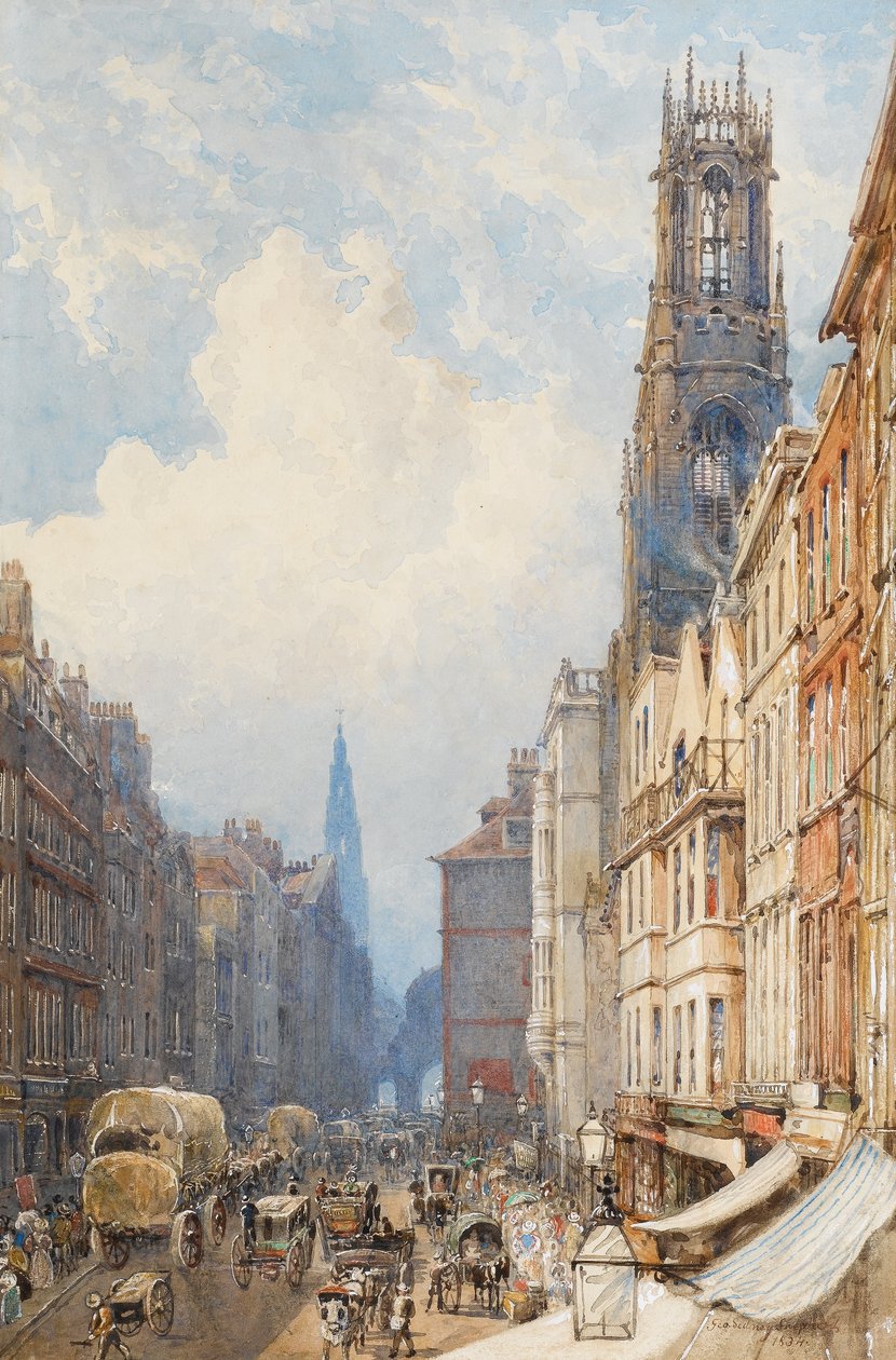 Fleet Street, Londra, 1834 (kağıt üzerinde wc) by George Shepherd