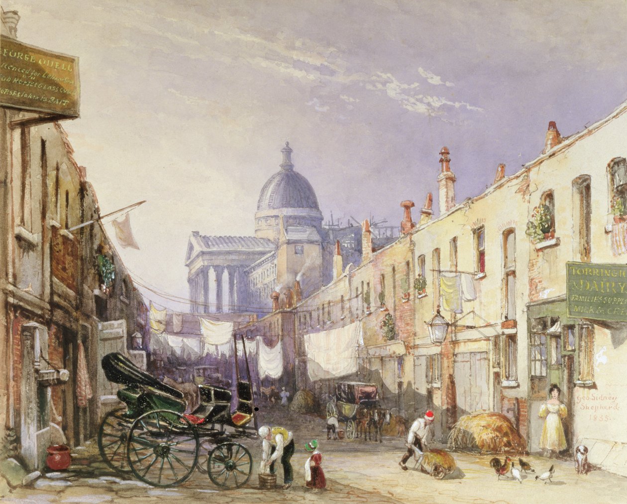Old Gower Muse'dan Londra Üniversitesi, 1835 (kağıt üzerinde yükselen kalem ve tuvalet) by George Shepherd