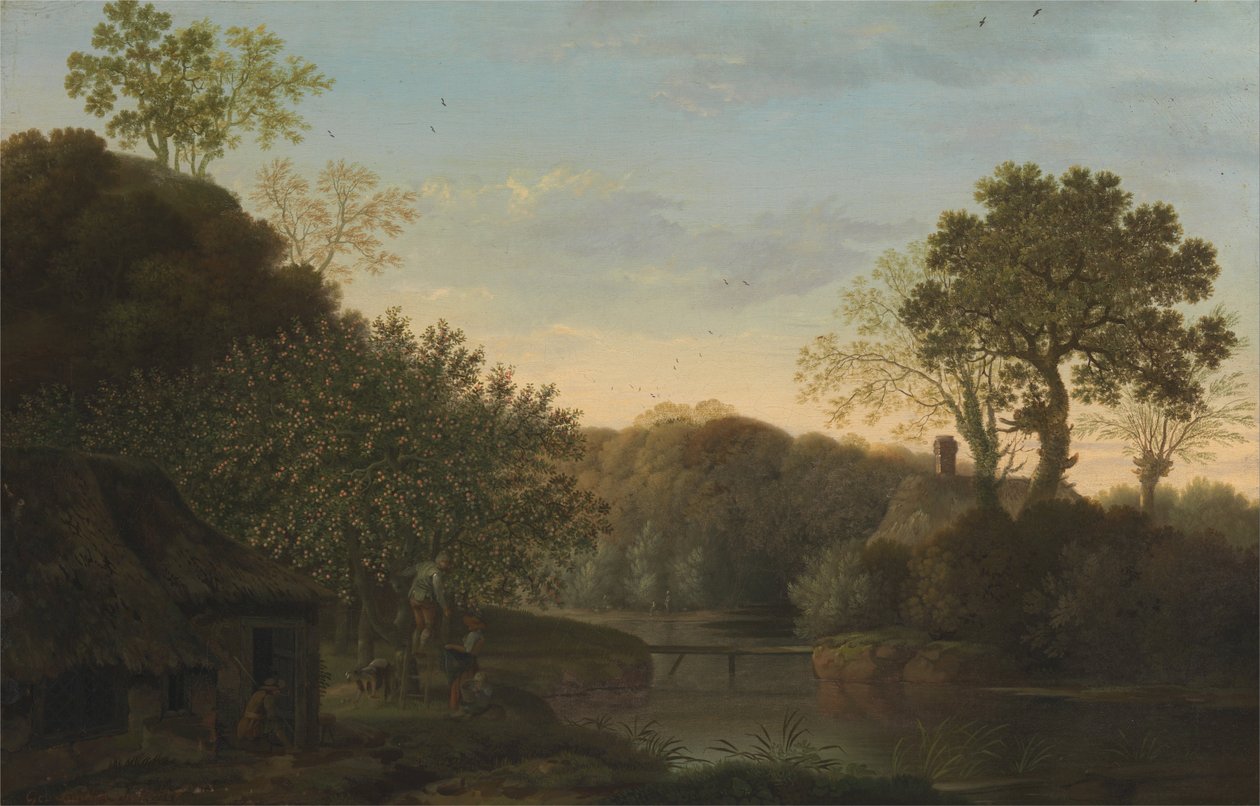 Apple Pickers ile Bir Sonbahar Manzarası by George Smith