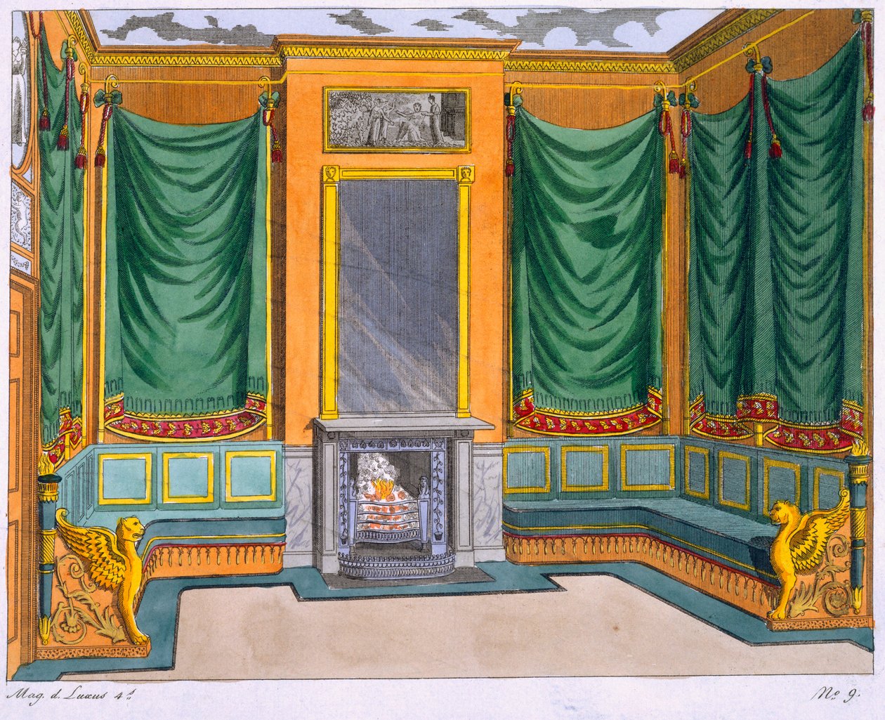Oda Tasarımı, George Smith, Magazin des Luxus'tan, Paris ve Leipzig Cilt IV, 19. yüzyıl by George Smith
