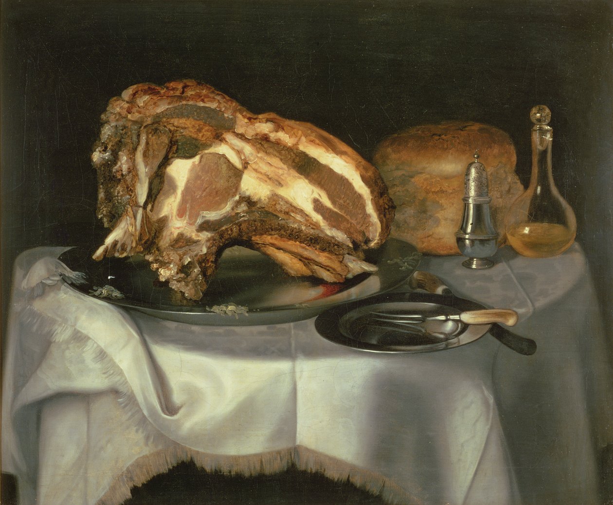 Kalaylı Bir Tabak Üzerinde Sığır Eklemli Natürmort, c.1750-60 by George Smith