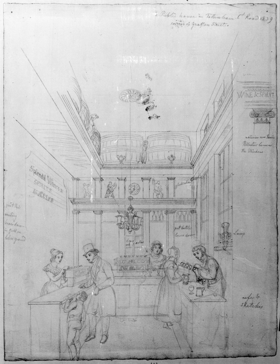 Londra İçki Dükkanı, 1839 by George Snr Scharf