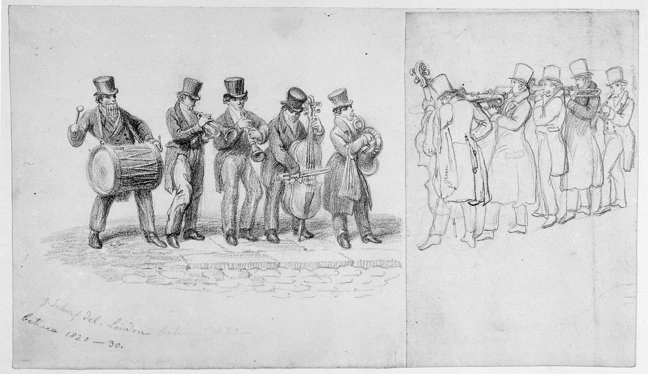 Londra Sokak Müzisyenleri, c.1820-30 by George Snr Scharf