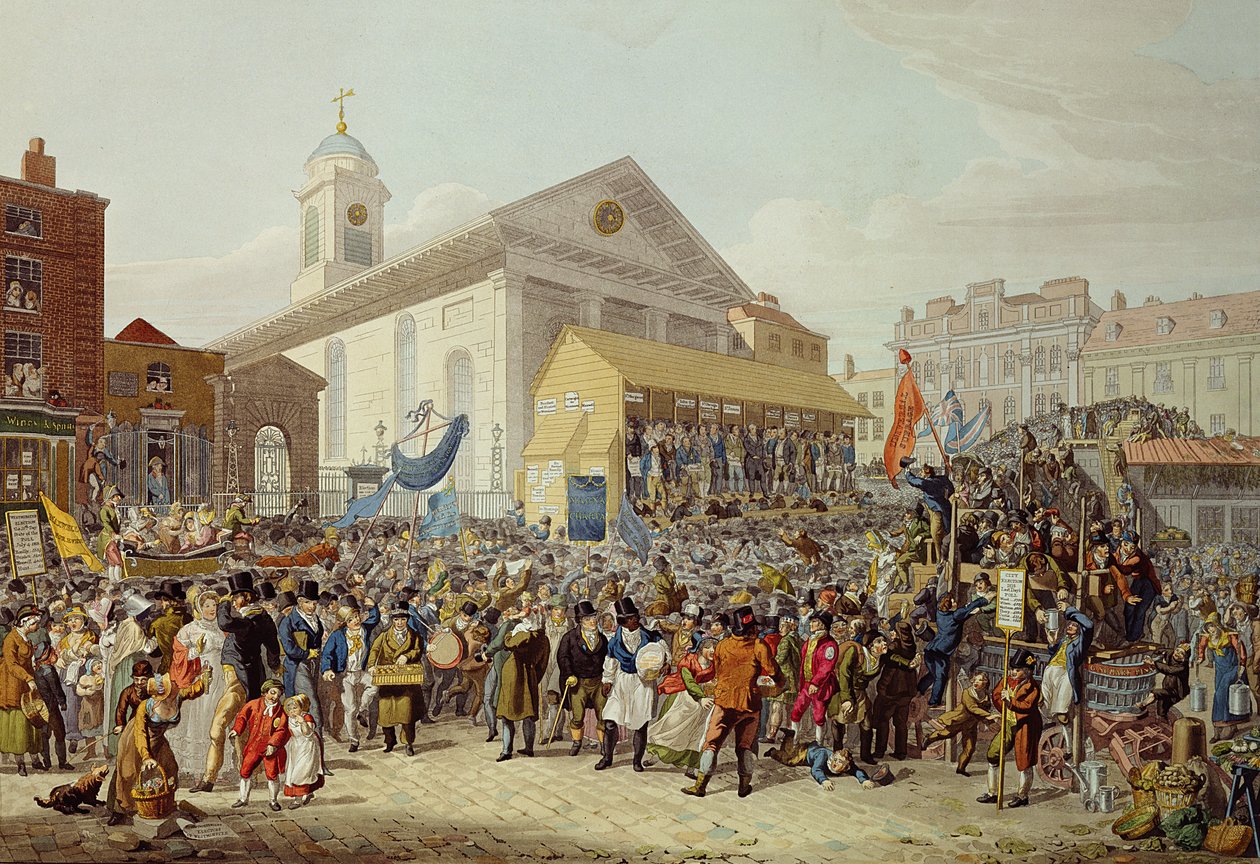 Westminster Milletvekili Seçimlerinin Temsili, 1818 by George Snr Scharf