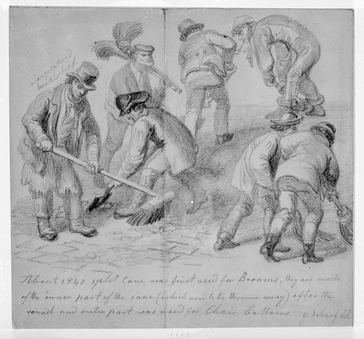 Londra sokak süpürücüleri için bölünmüş kamış süpürgelerin tanıtımı, 1840 by George Snr Scharf