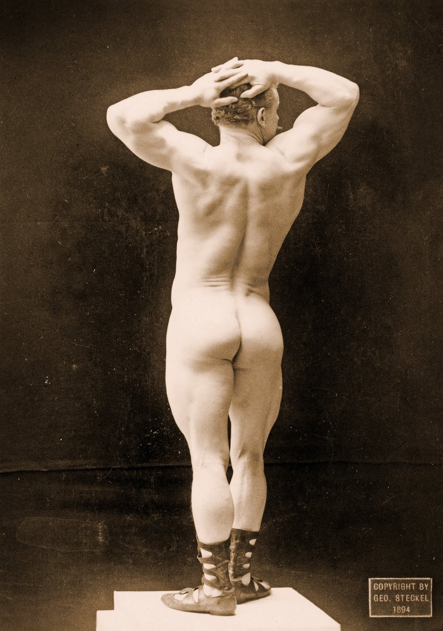 Eugen Sandow, klasik antik Greko-Romen pozunda, 1894 dolayları by George Steckel