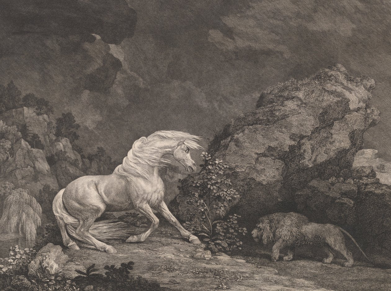 Aslan tarafından korkutulan bir at by George Stubbs