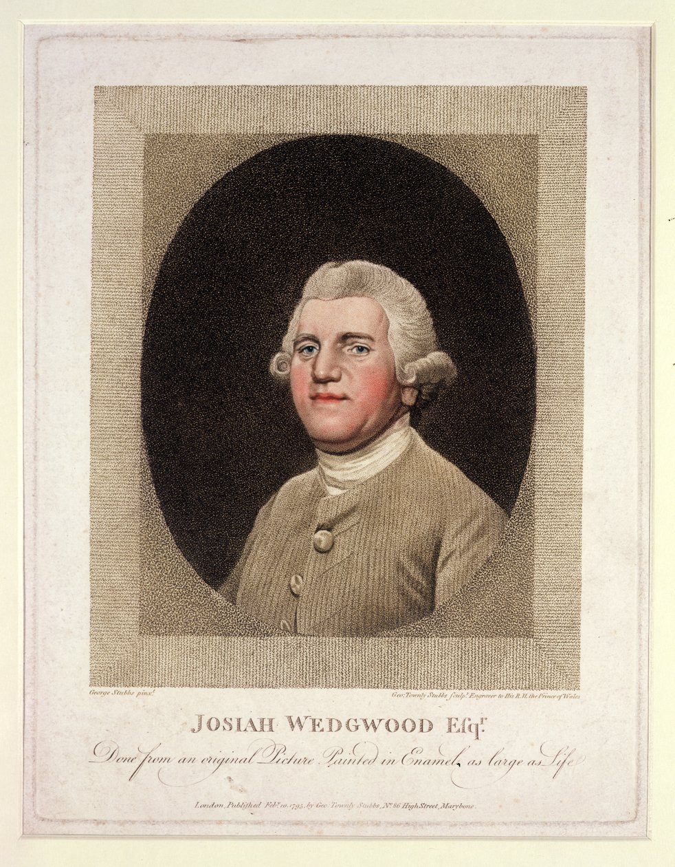 Josiah Wedgwood (1730-95), oyulmuş ve pub. George Townley Stubbs (1756-1815), 1795 (nokta gravürü) by George Stubbs