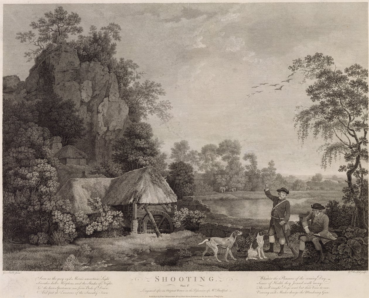 Çekim, levha 1, William Woollett (1735-85) 1769 tarafından oyulmuş (beşinci durum gravürü ve gravürü) by George Stubbs