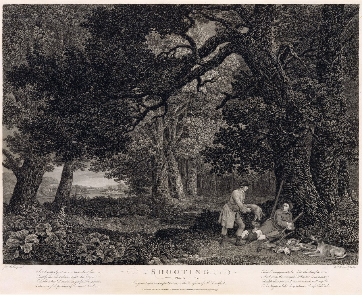 Çekim, plaka 4, William Woollett (1735-85) 1771 tarafından oyulmuş (gravür ile gravür) by George Stubbs