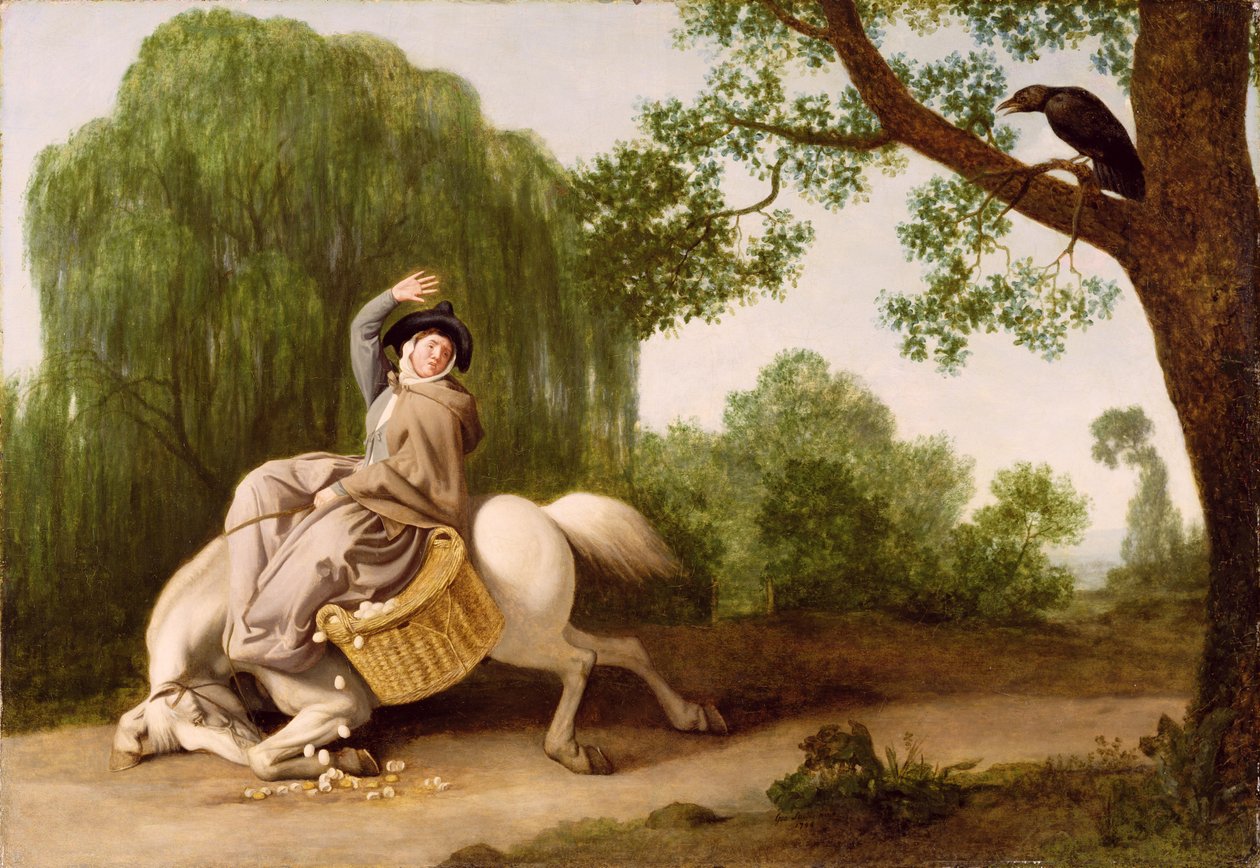 Çiftçinin Karısı ve Kuzgun, 1786 (değirmen tahtasında yağ) by George Stubbs