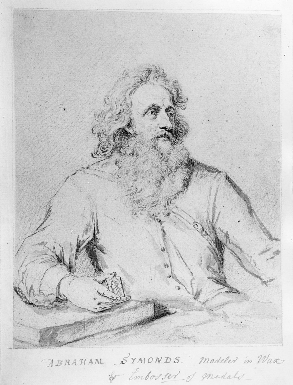 Abraham Symonds, after a portrait by Sir Godfrey Kneller (pen und ink and wash on paper) by George Vertue