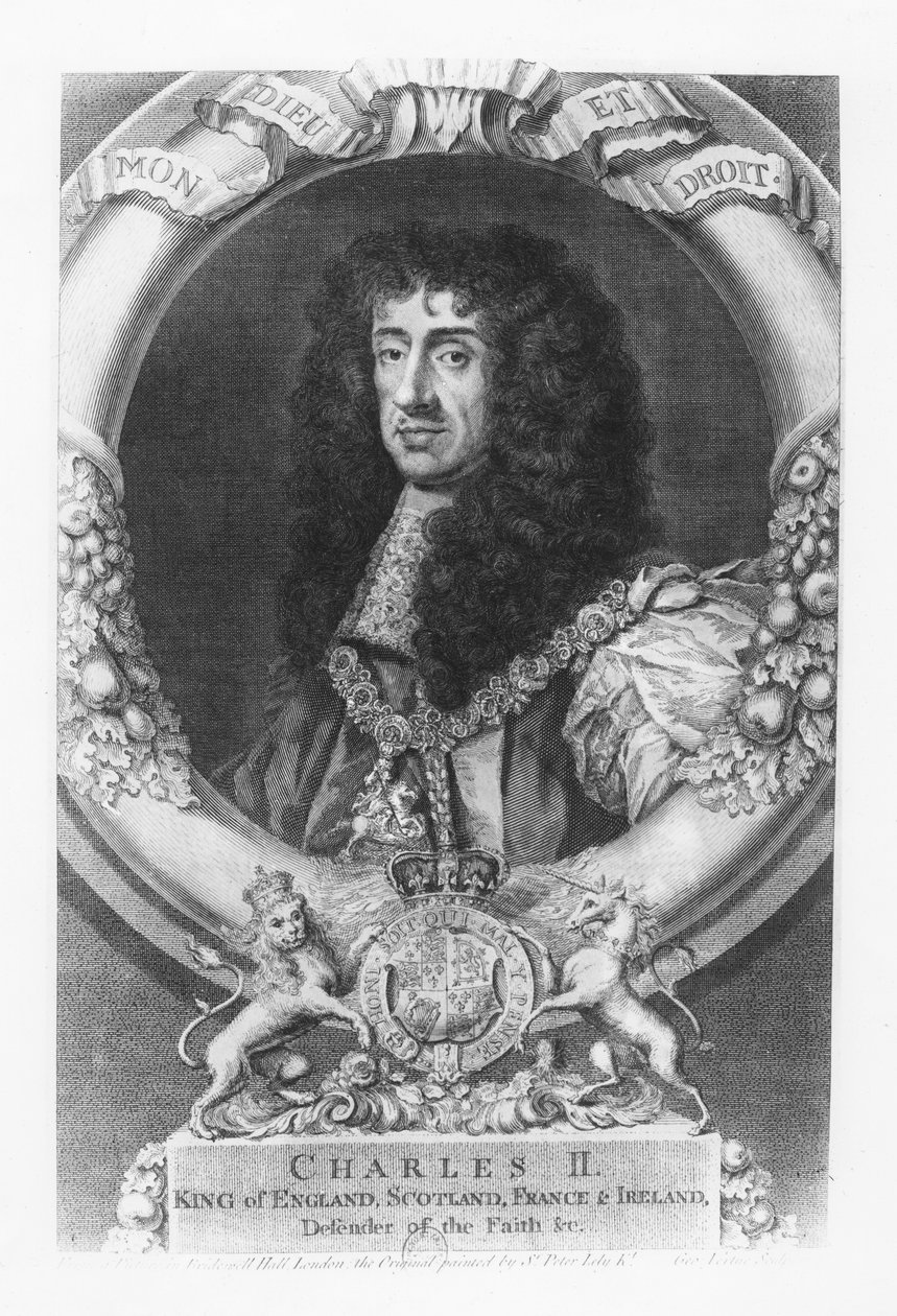Charles II, King of England  by George Vertue
