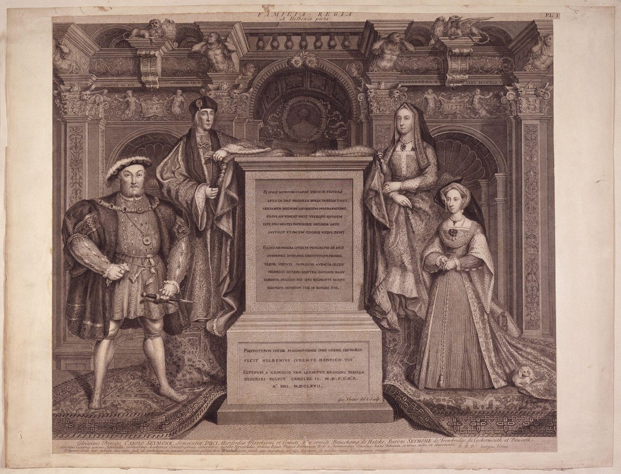 Kral Henry VIII; Kral Henry VII; Yorklu Elizabeth; Jane Seymour, Hans Holbein by George Vertue