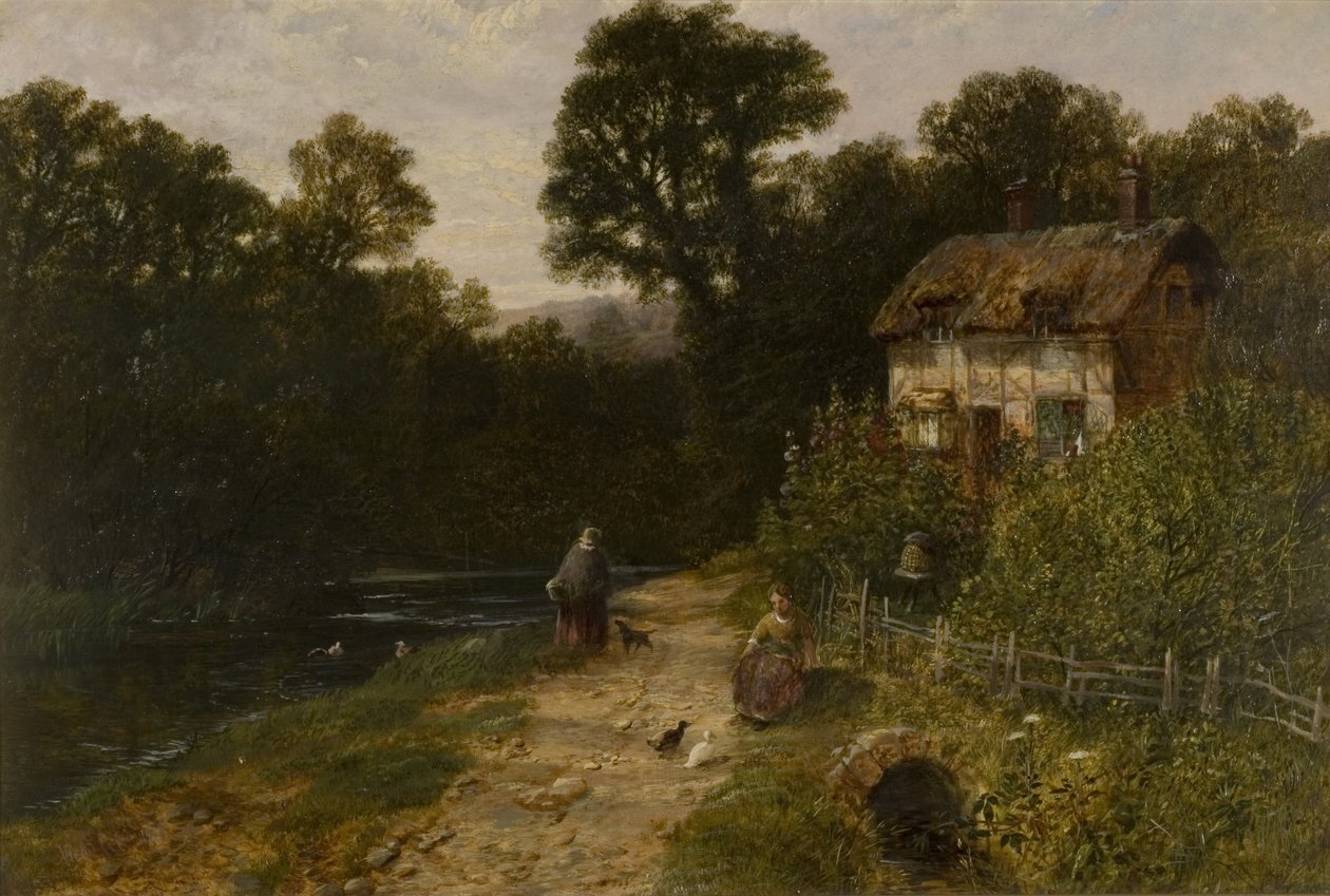 Kulübe ve Rakamlarla Peyzaj by George Vicat Cole