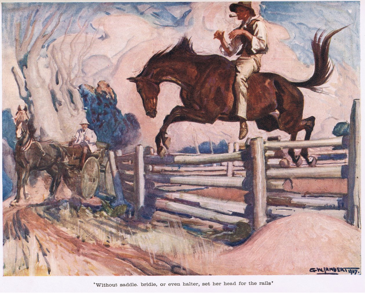 Eyer, dizgin veya yular olmadan by George Washington Lambert