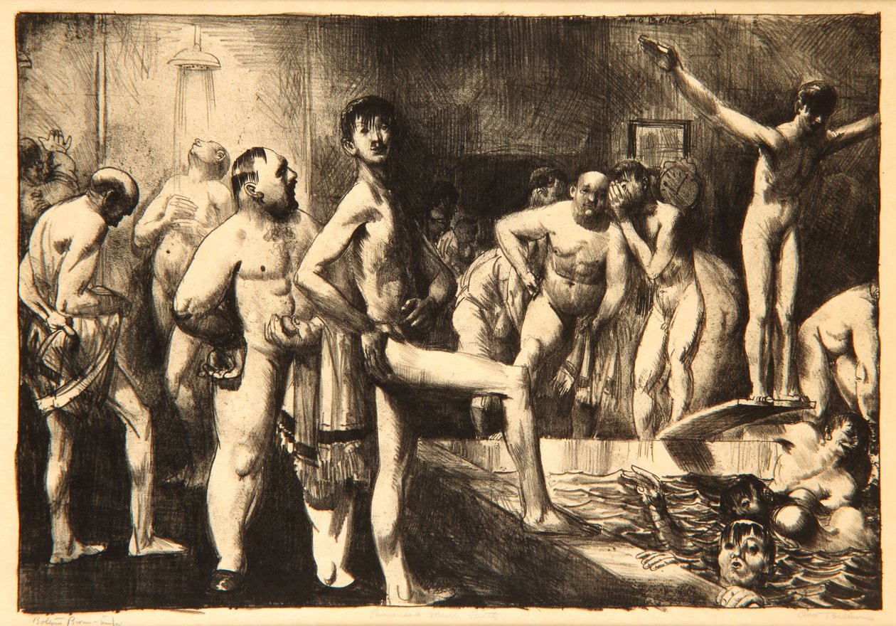 İş-Erkek Hamamı, 1923 by George Wesley Bellows