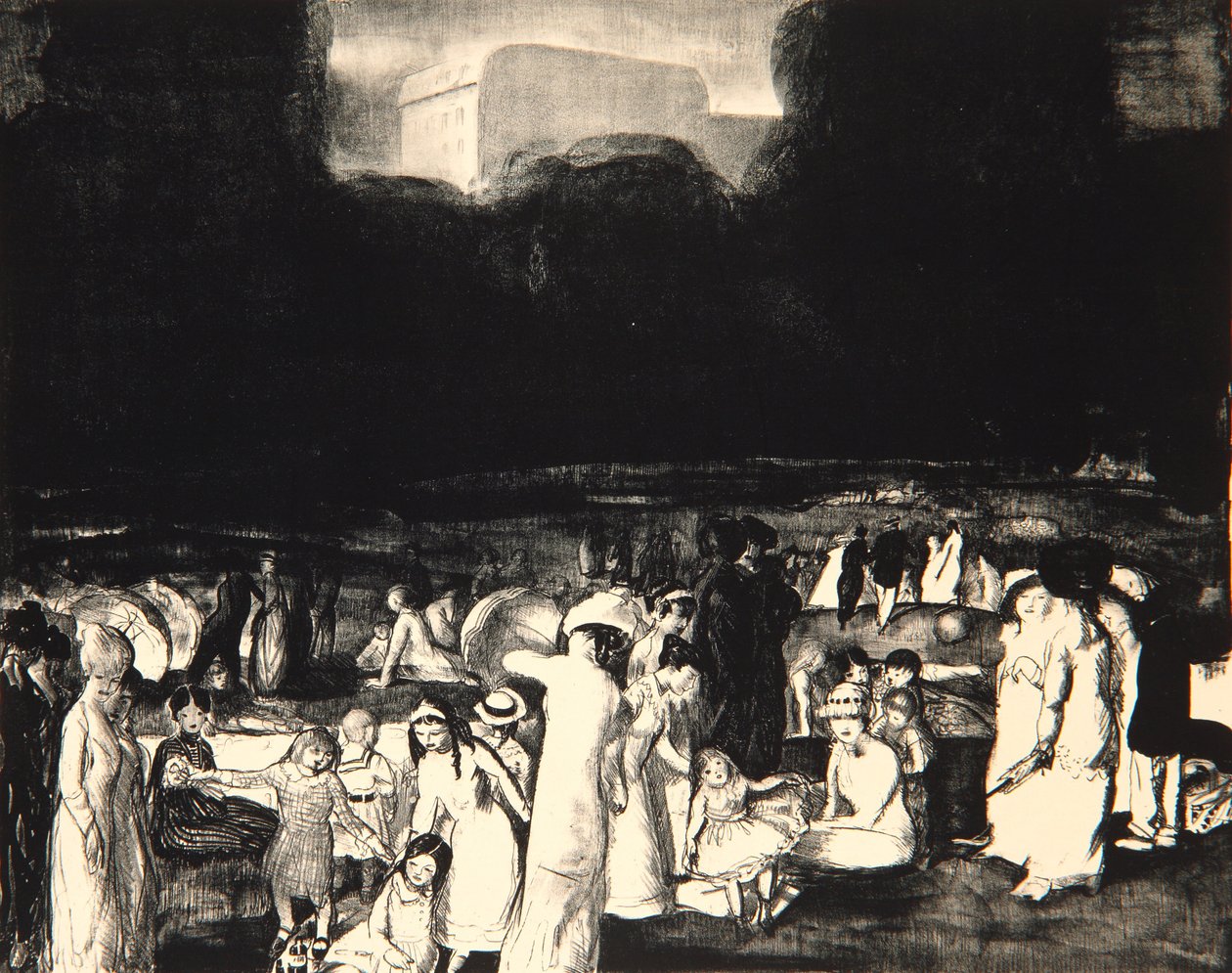 Parkta, Karanlık, 1916 by George Wesley Bellows