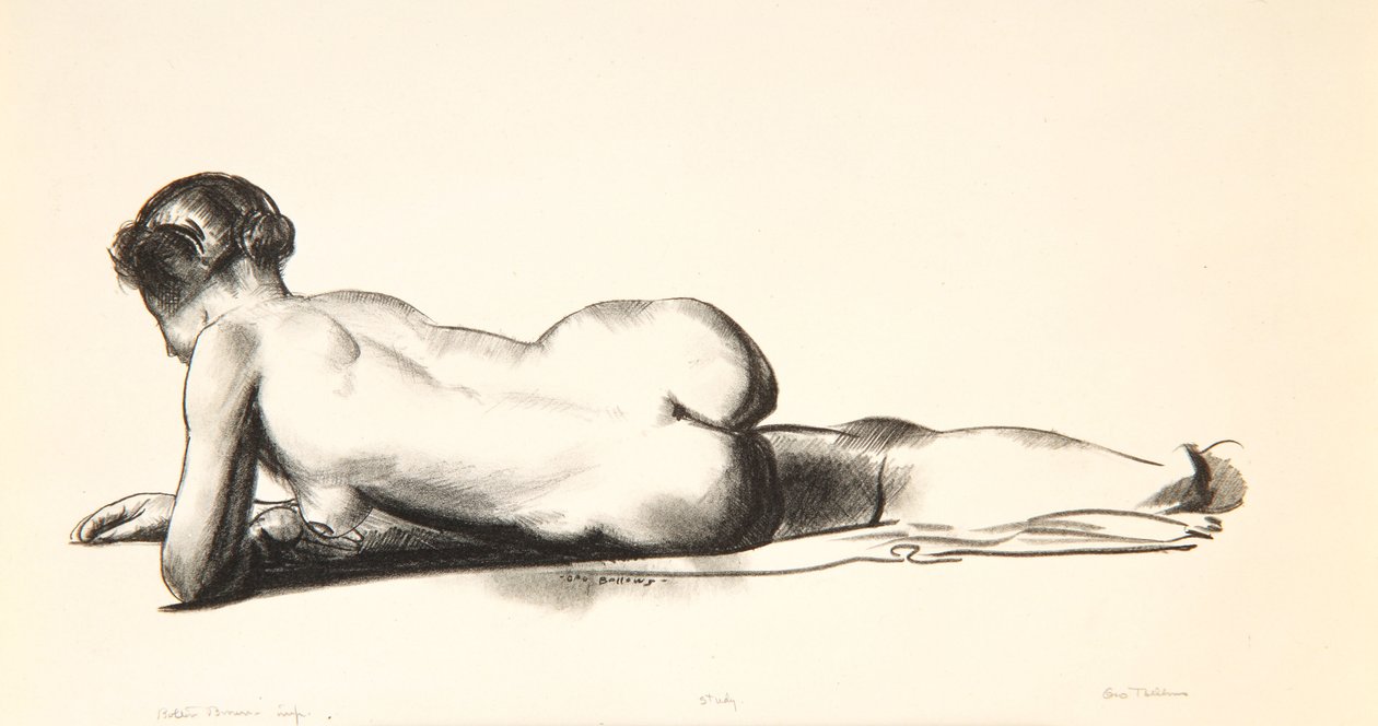 Çıplak Çalışma, Yüzüstü Yatan Kadın, 1923-24 by George Wesley Bellows