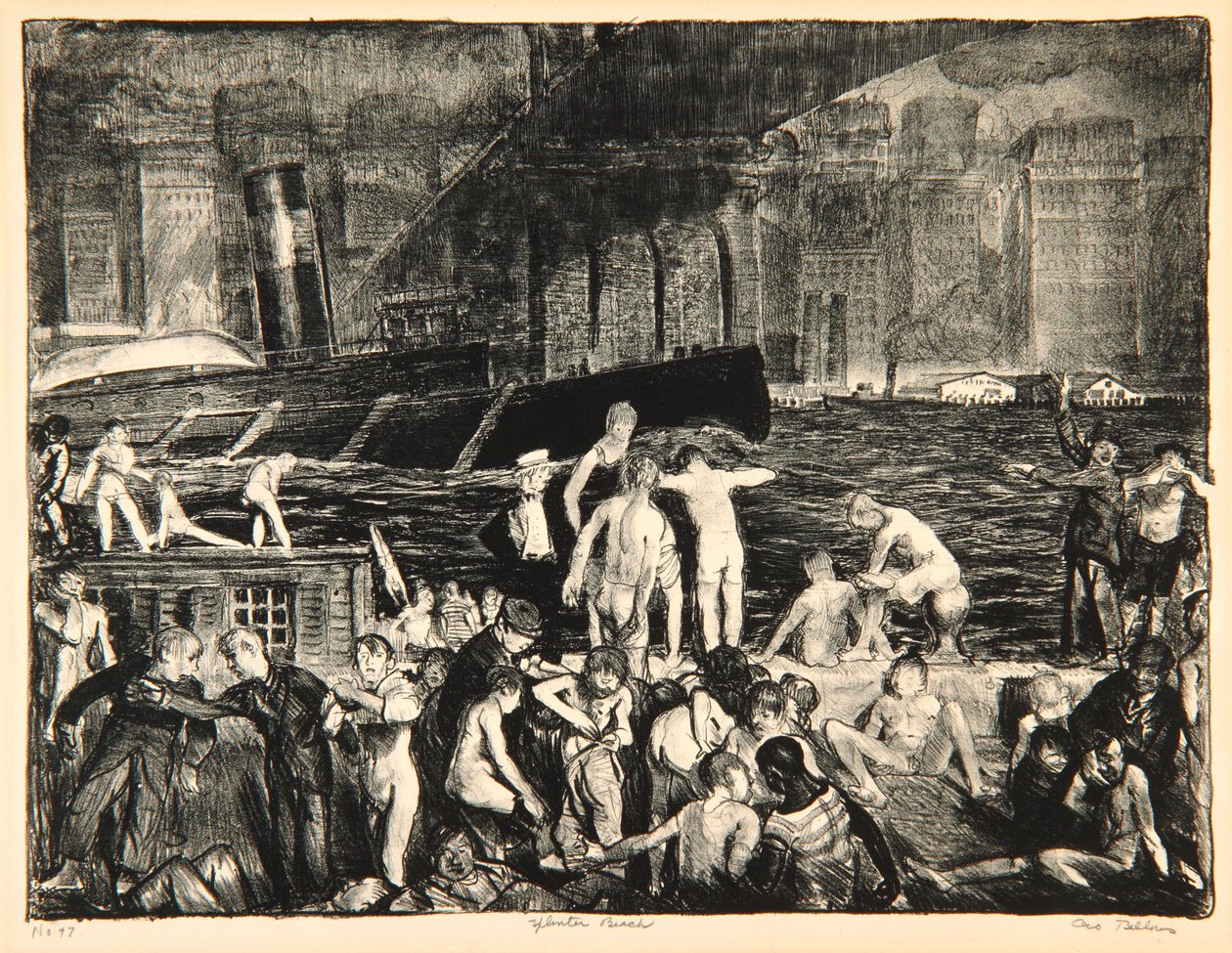 Splinter Sahili, 1916 (litografi) by George Wesley Bellows