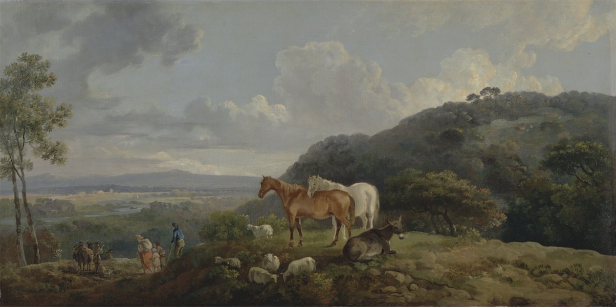 Sabah: Kısrak ve Koyunlu Manzara, c.1770-80 by George the Elder Barret
