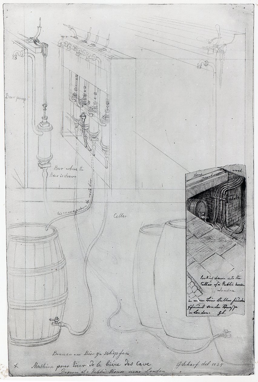 Bira Mahzeni ekipmanı, 1825 by George the Elder Scharf