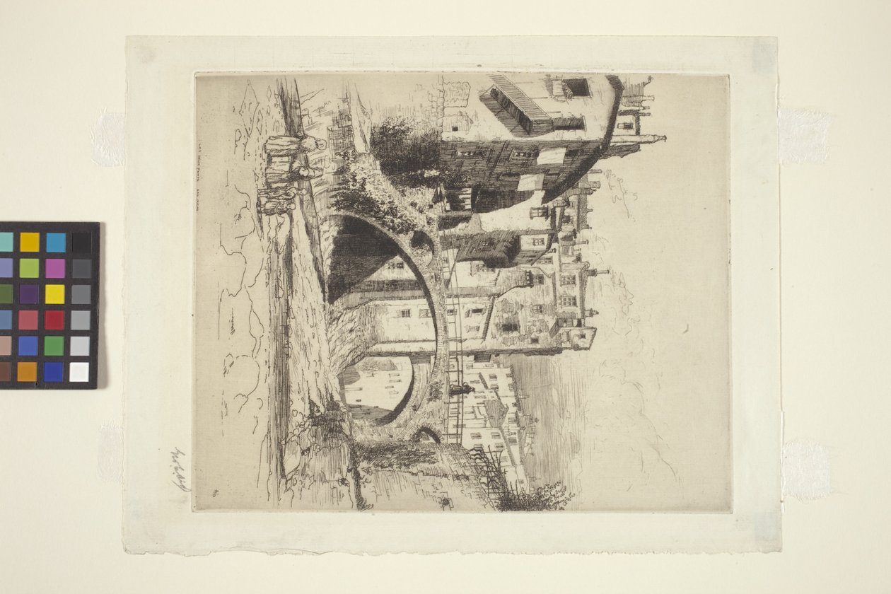 İki Köprü, San Remo (mürekkep) by George Charles Aid