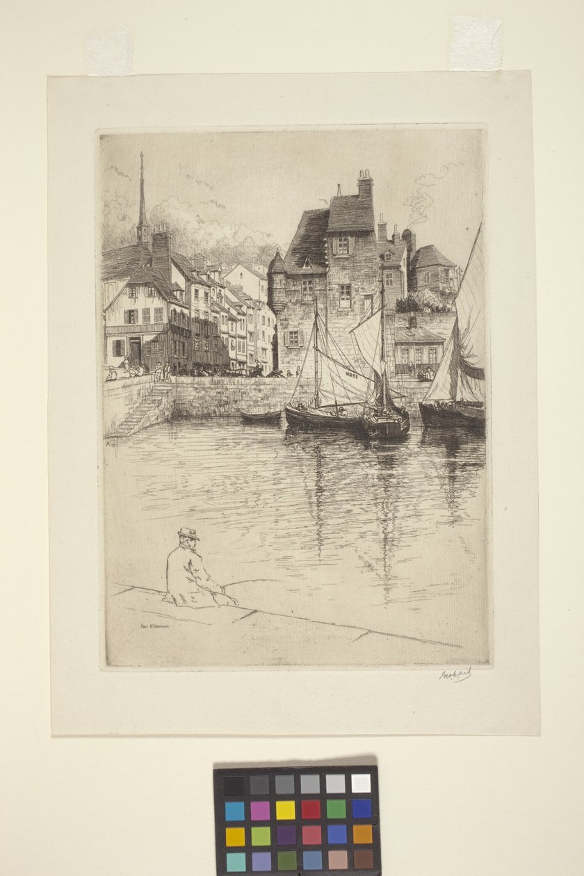 Honfleur Limanı (mürekkep) by George Charles Aid