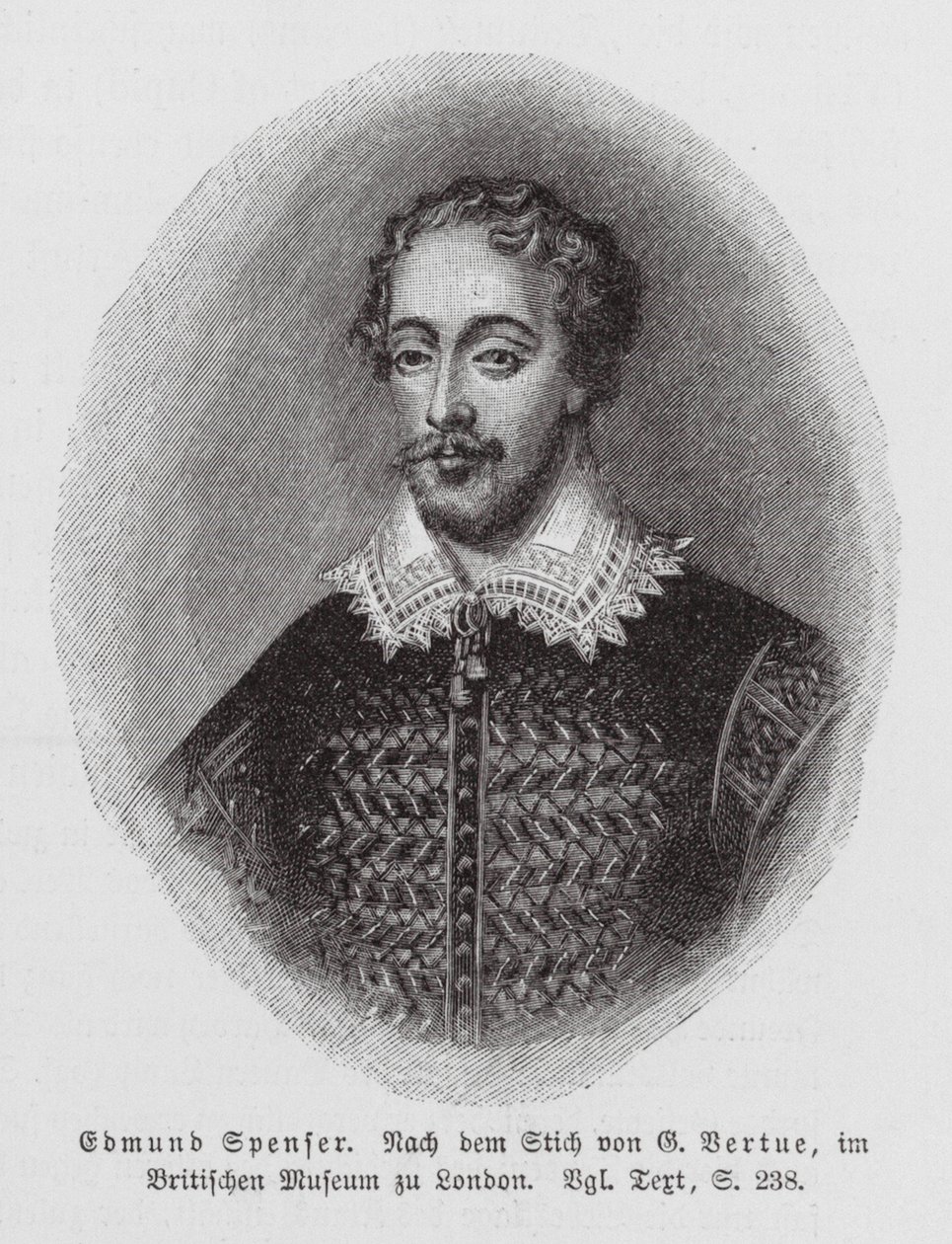 Edmund Spenser, İngiliz şair (gravür) by George (after) Vertue