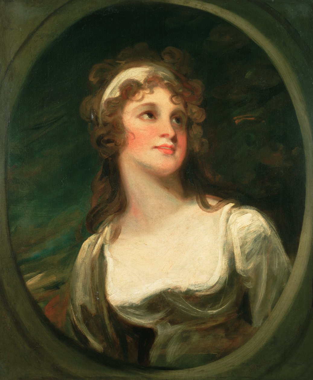 Bayan Ann Pitt c.1788 (tuval üzerine yağlıboya) by George (attr.to) Romney