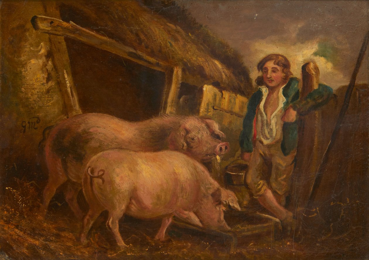Ödül Domuzların Bakımı (gemide yağ) by George (follower of) Morland