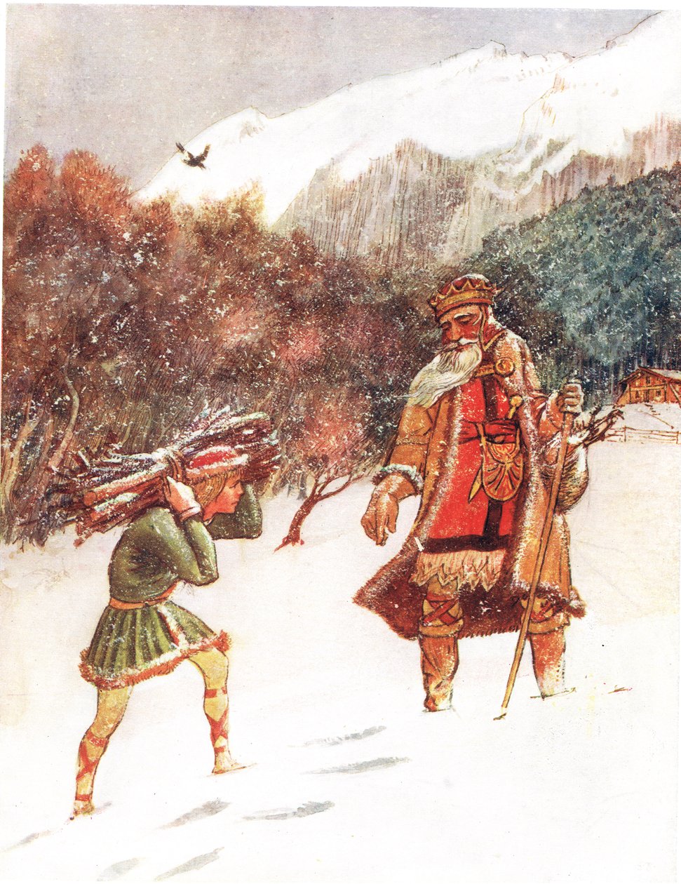 Good King Wenceslas, 'Bir Resimli Şarkı Kitabı'ndan bir çizim, 1910 by George, 9th Earl of Carlisle Howard