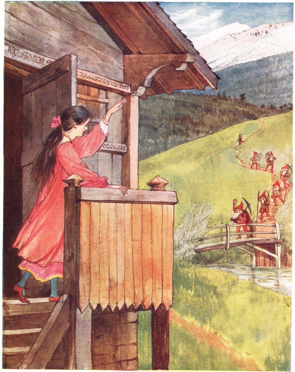 Pamuk Prenses, 'Bir Resimli Şarkı Kitabı'ndan bir çizim, 1910 by George, 9th Earl of Carlisle Howard