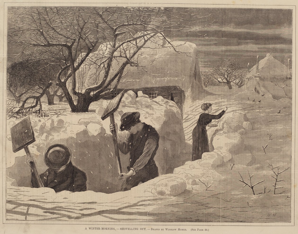 Bir Kış Sabahı, - Kürek Çekmek by George A. Avery after Winslow Homer