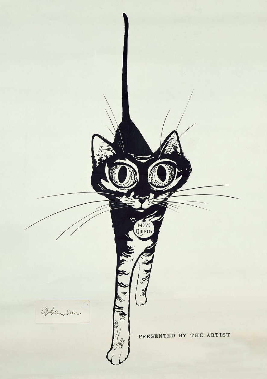 Move Quietly, c.1962 (gemide Hint mürekkebi) by George Adamson