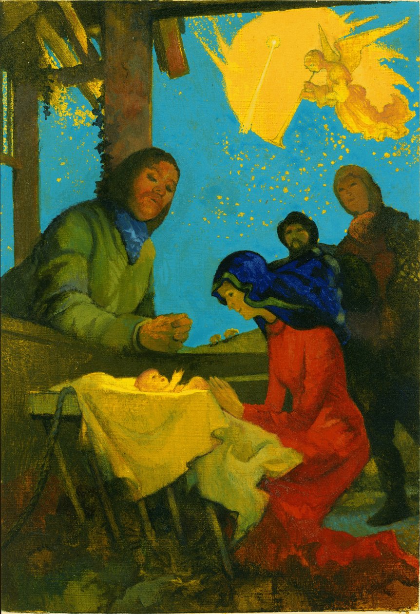 Doğuş Sahnesi, 1973 (kartta guaj) by George Adamson