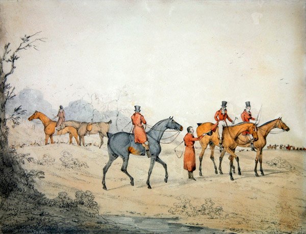 The Meet (kağıt üzerine kalem ve sulu boya) by George Alken