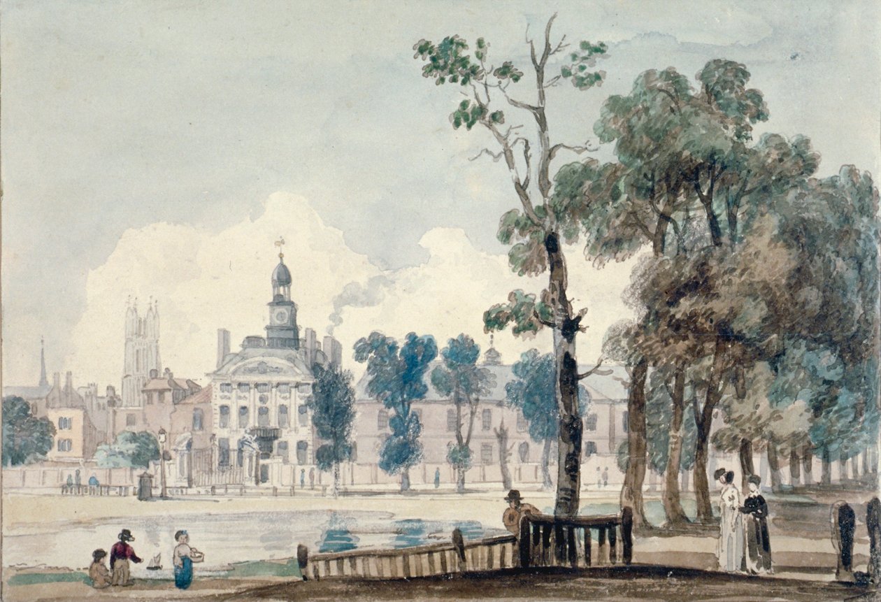 Old Bethlehem Hastanesi'nin dış görünümü, Moorfields, Londra Şehri, 1811 by George Arnald