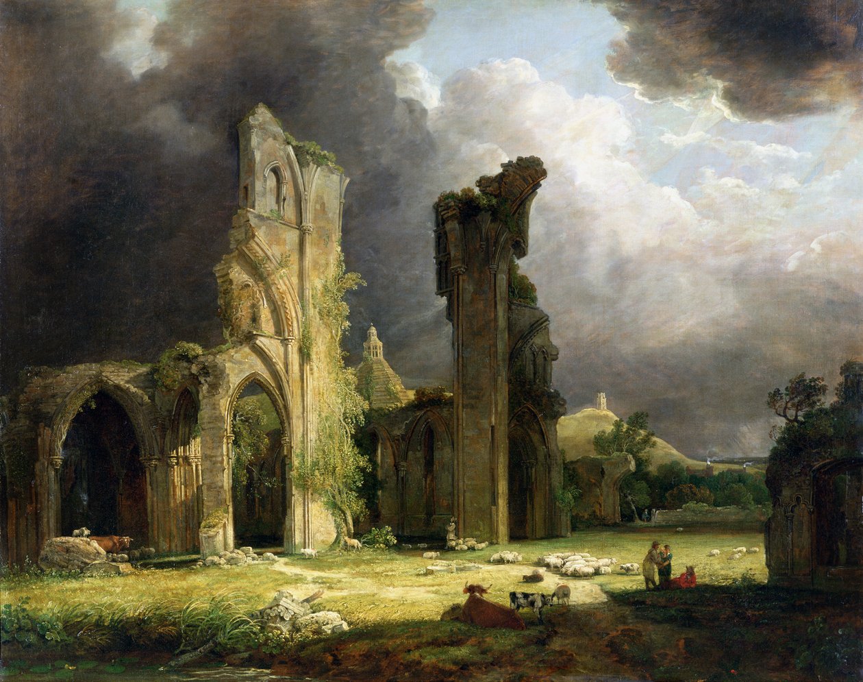 Tor ötesinde Glastonbury Manastırı by George Arnald