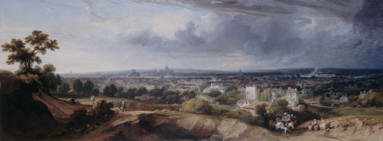 Paris'in Montmartre'ın tepelerinden görünüşü by George Arnald