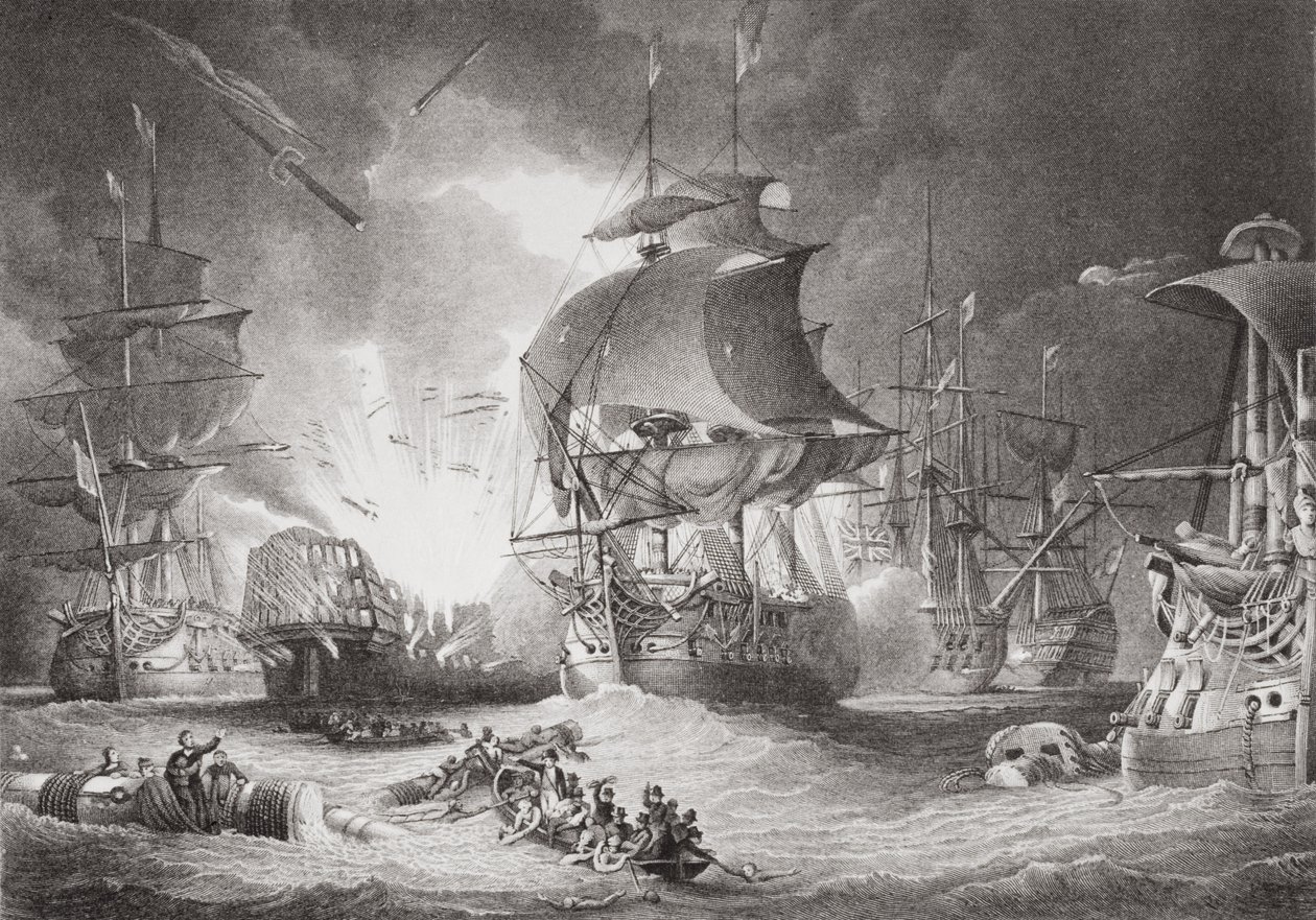 The Battle of the Nile, 1 August 1798, from `Illustrations of English and Scottish History