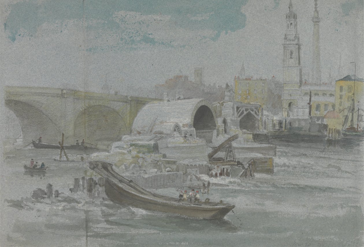 Eski Londra Köprüsü'nün Yıkımı by George Arnald