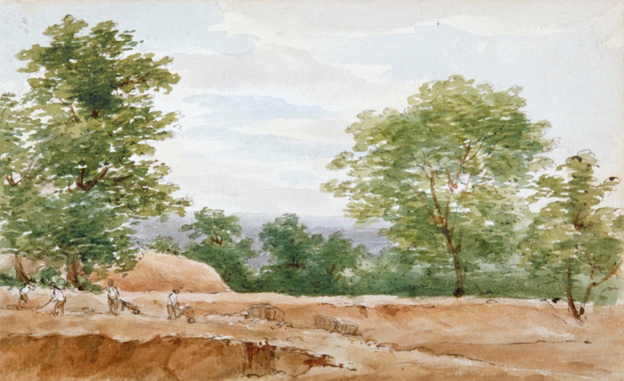 Highgate Tüneli kazılarından bir görünüm, Londra, 1812 by George Arnald