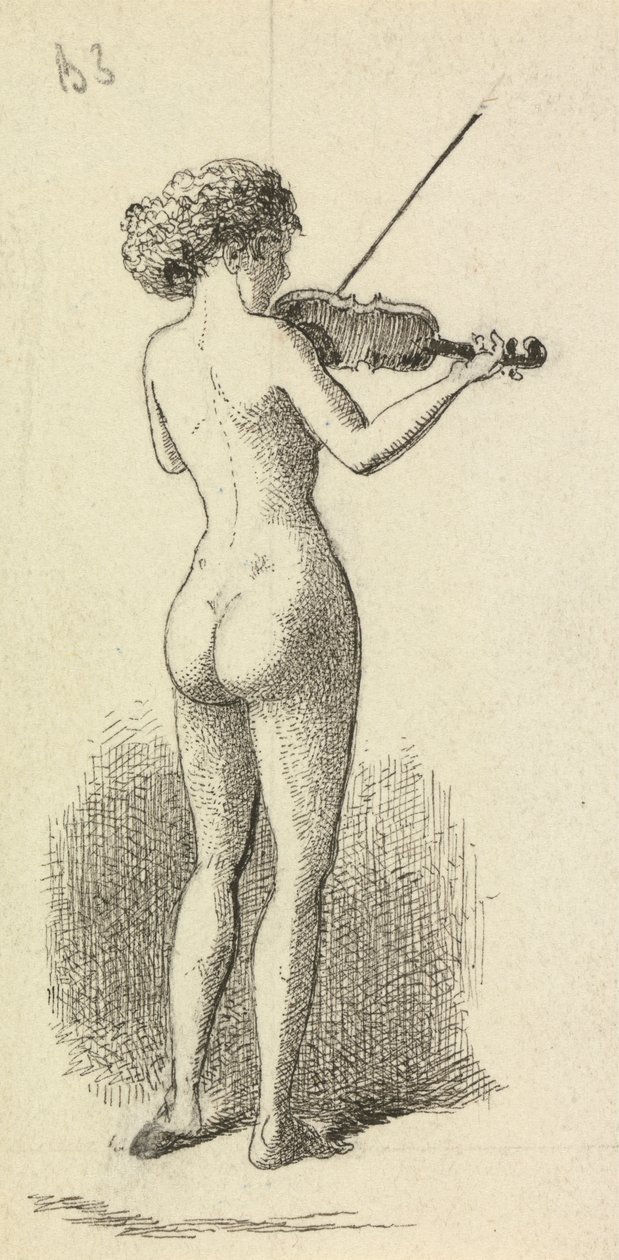 keman çalan çıplak kadın by George Augustus Sala