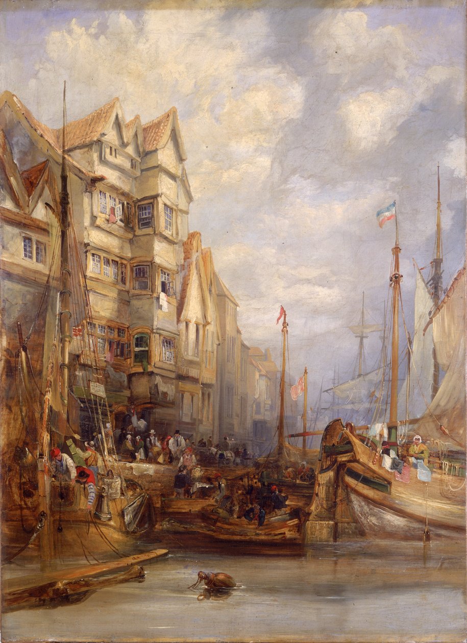 Gray Horse Inn, Quayside, Newcastle upon Tyne (tuval üzerine yağlı boya) by George Balmer