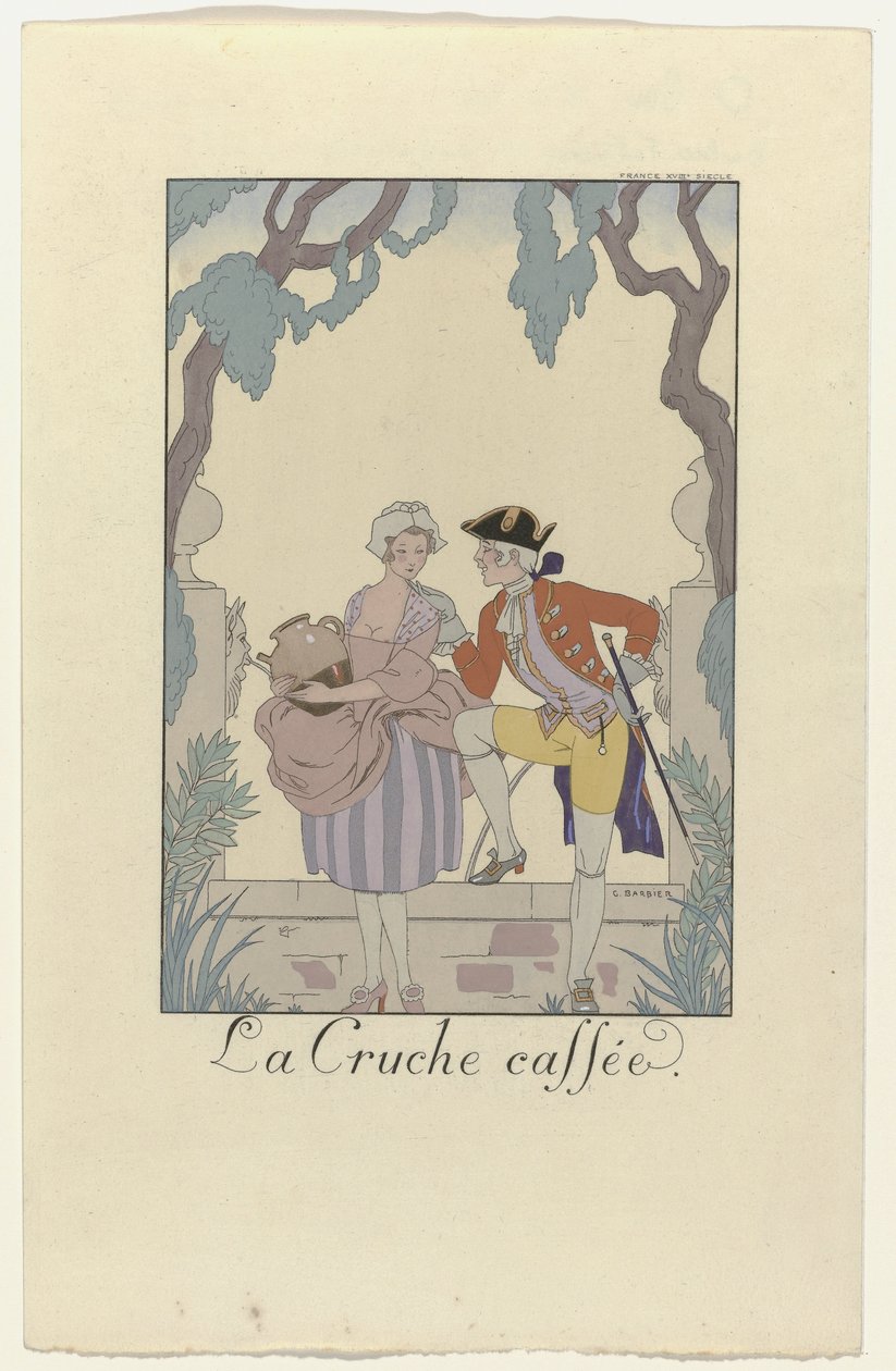 1925 için Falbalas ve Fanfreluches: La Cruche caffee by George Barbier